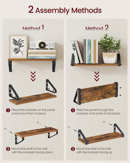 Set of 2 Wall Shelves 2 Mounting Ways - image 6