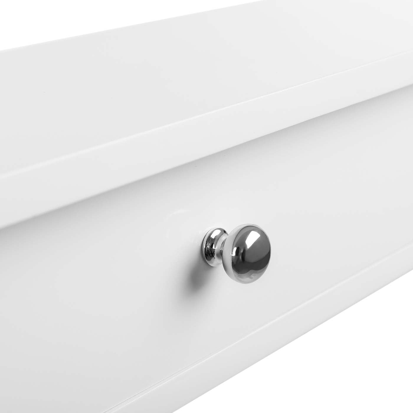 White Wall-Mounted Floating Shelf with Drawers - image 8
