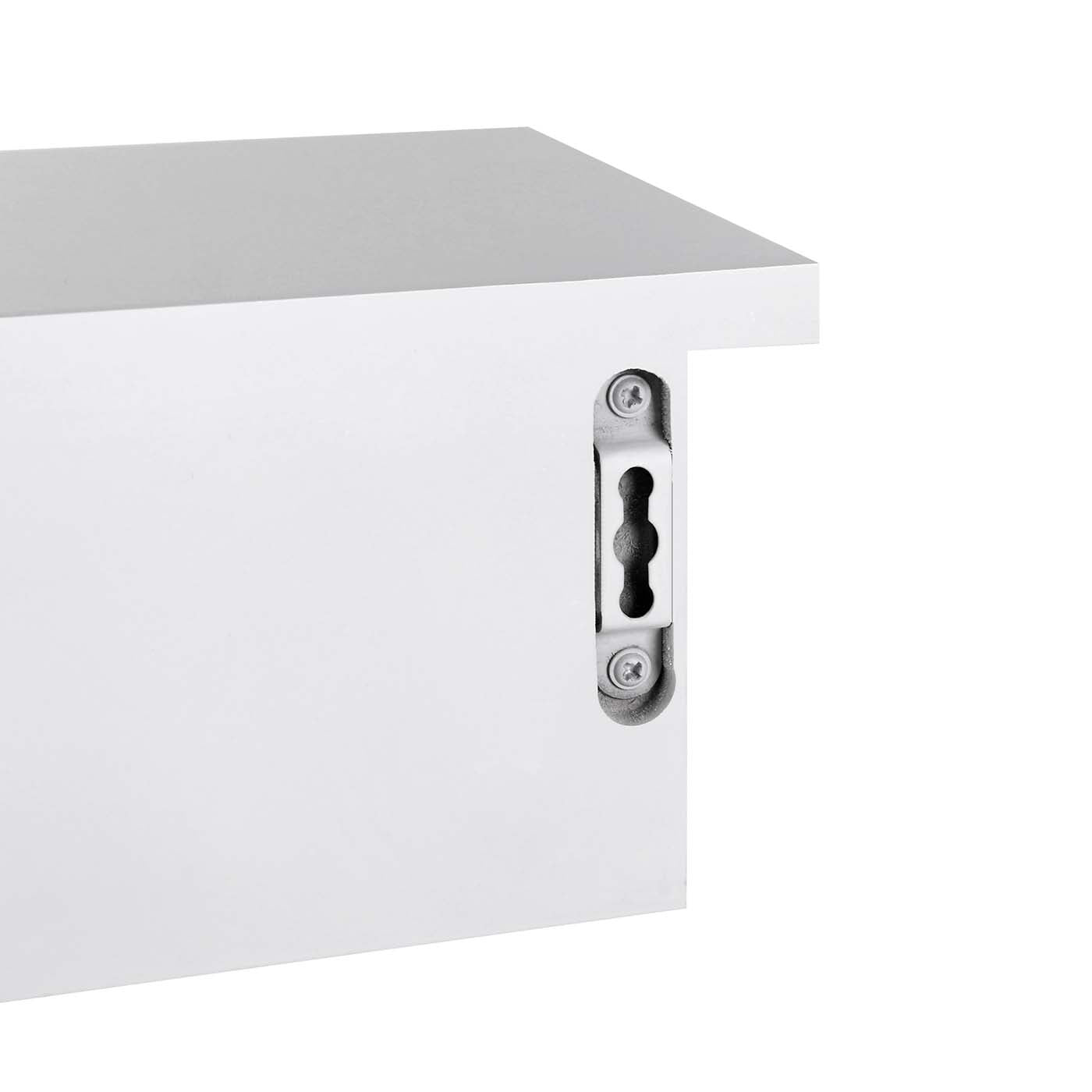 White Wall-Mounted Floating Shelf with Drawers - image 9