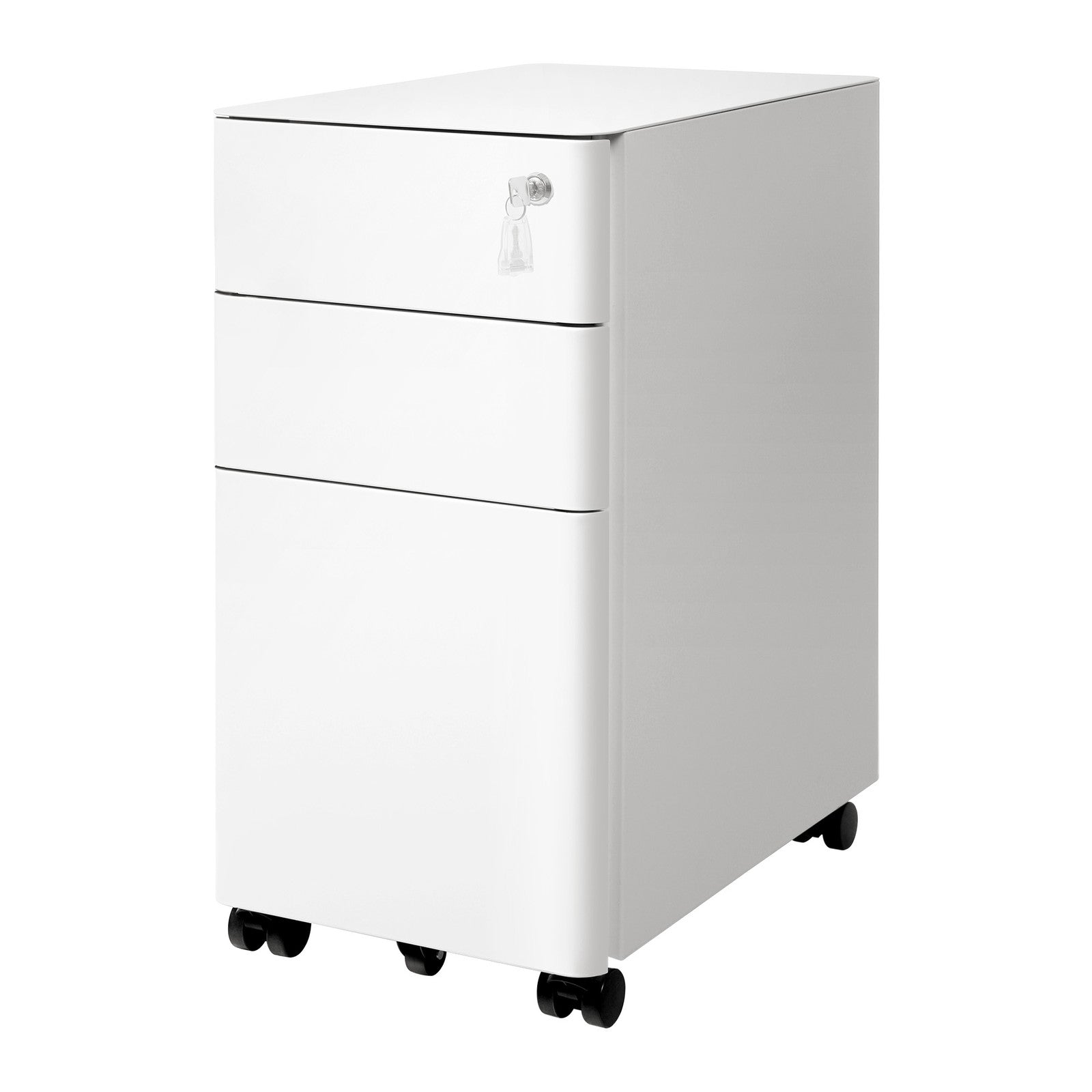 Steel File Cabinet with 3 Drawers, Mobile Pedestal Cabinet Under Desk for Home Office - image 1