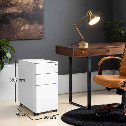 Steel File Cabinet with 3 Drawers, Mobile Pedestal Cabinet Under Desk for Home Office - image 2