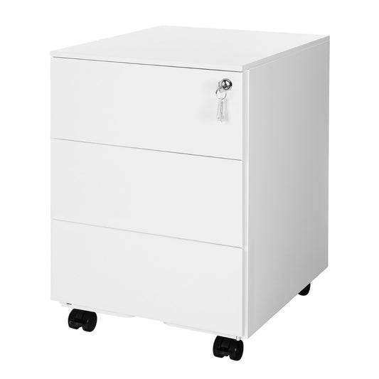Mobile Desk Cabinet Lockable with 3 Drawers, Document and Stationery Storage - image 1