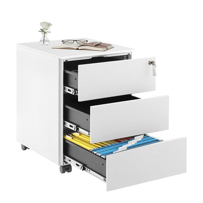 Mobile Desk Cabinet Lockable with 3 Drawers, Document and Stationery Storage - image 10