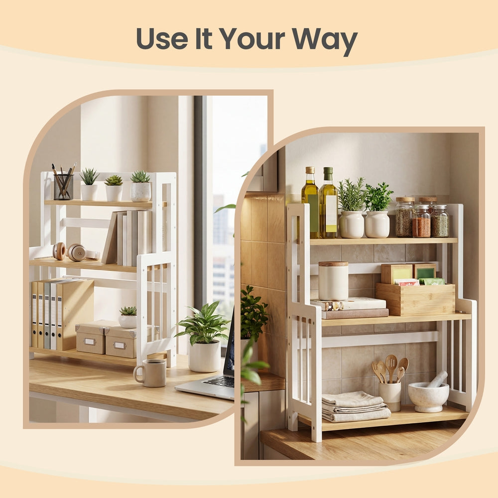 3-Tier Bamboo Countertop Shelf, Spice Organizer Rack for Kitchen - image 6