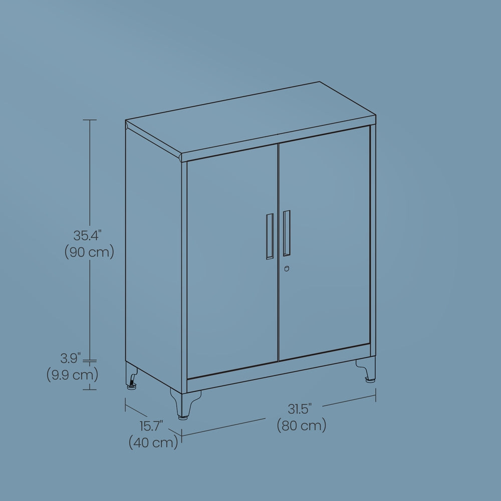 File Cabinet, Multipurpose Garage Cabinet, Office Cabinet with 2 Doors - image 10