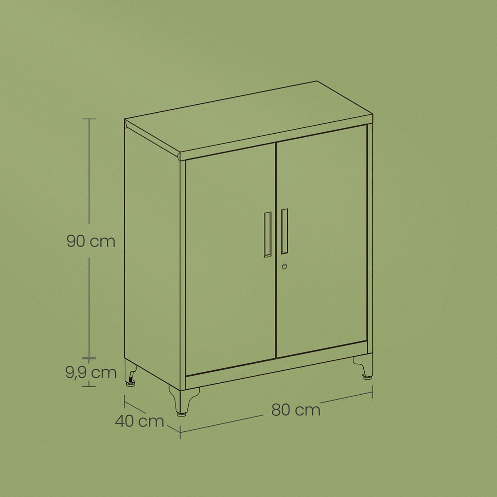 File Cabinet, Multipurpose Garage Cabinet, Office Cabinet with 2 Doors - image 4