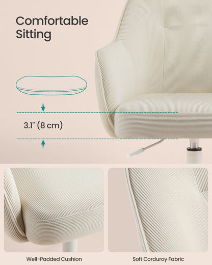Office Chair Swivel Desk Chair 110 kg Load Sand Beige - image 4