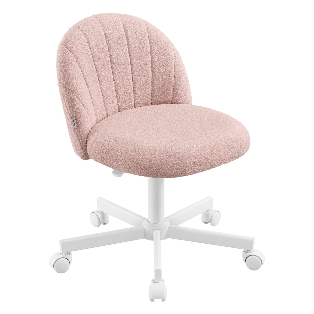 Office Chair Swivel Makeup Vanity Desk Chair Teddy Fleece Cream White - image 9