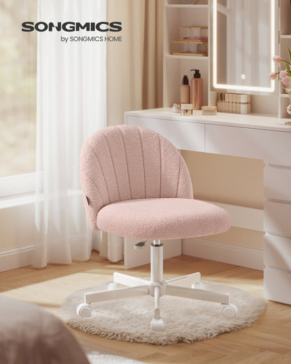 Office Chair Swivel Makeup Vanity Desk Chair Teddy Fleece Cream White - image 10