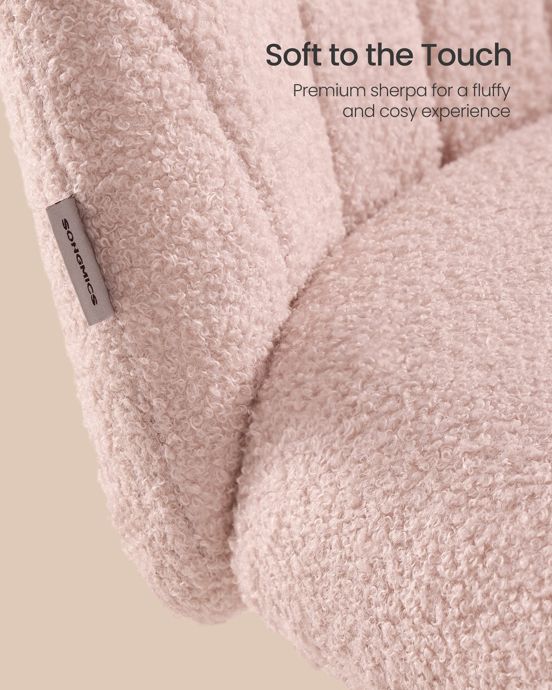Office Chair Swivel Makeup Vanity Desk Chair Teddy Fleece Cream White - image 11