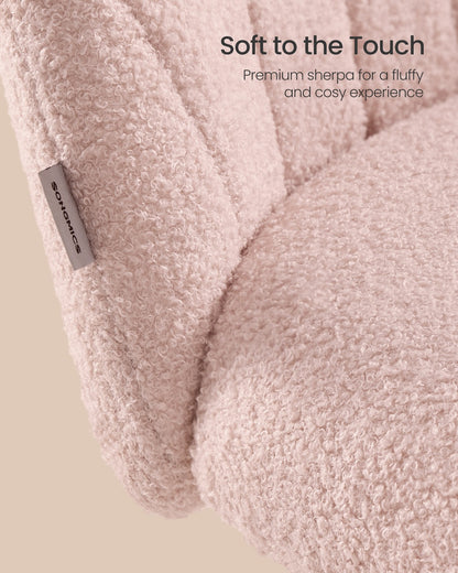 Office Chair Swivel Makeup Vanity Desk Chair Teddy Fleece Cream White - image 11