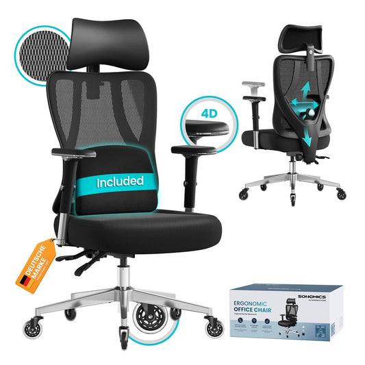 Ergonomic Office Chair Height Adjustable Desk Chair Loads 150 kg Ink Black - image 1