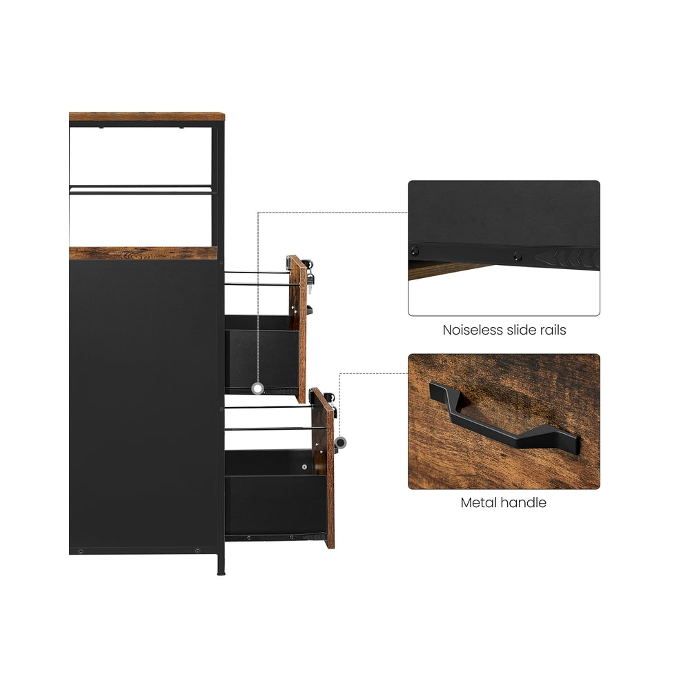 Filing Cabinet, 2 Drawers, Brown and Black - image 5
