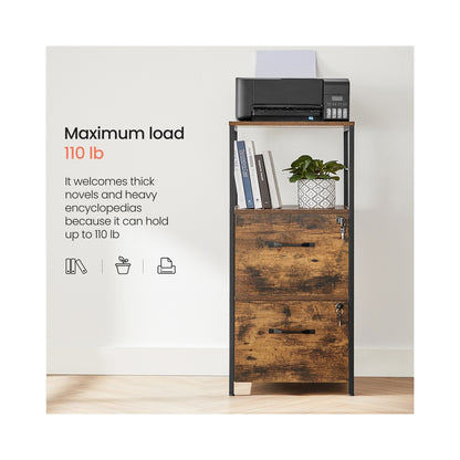 Filing Cabinet, 2 Drawers, Brown and Black - image 7