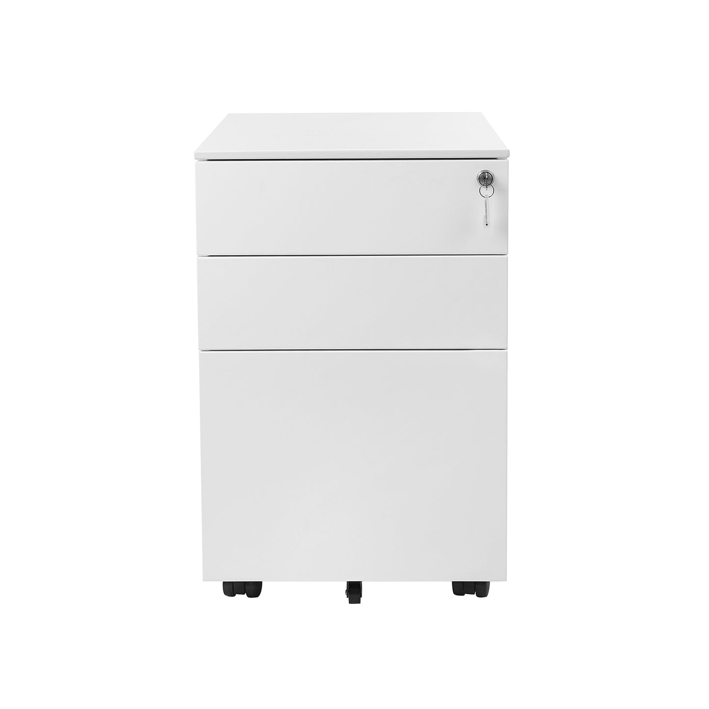 3-Drawer Lockable Mobile Filing Cabinet, White - image 9