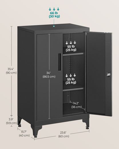 Multipurpose Steel File cabinet with Doors Ink Black - image 7