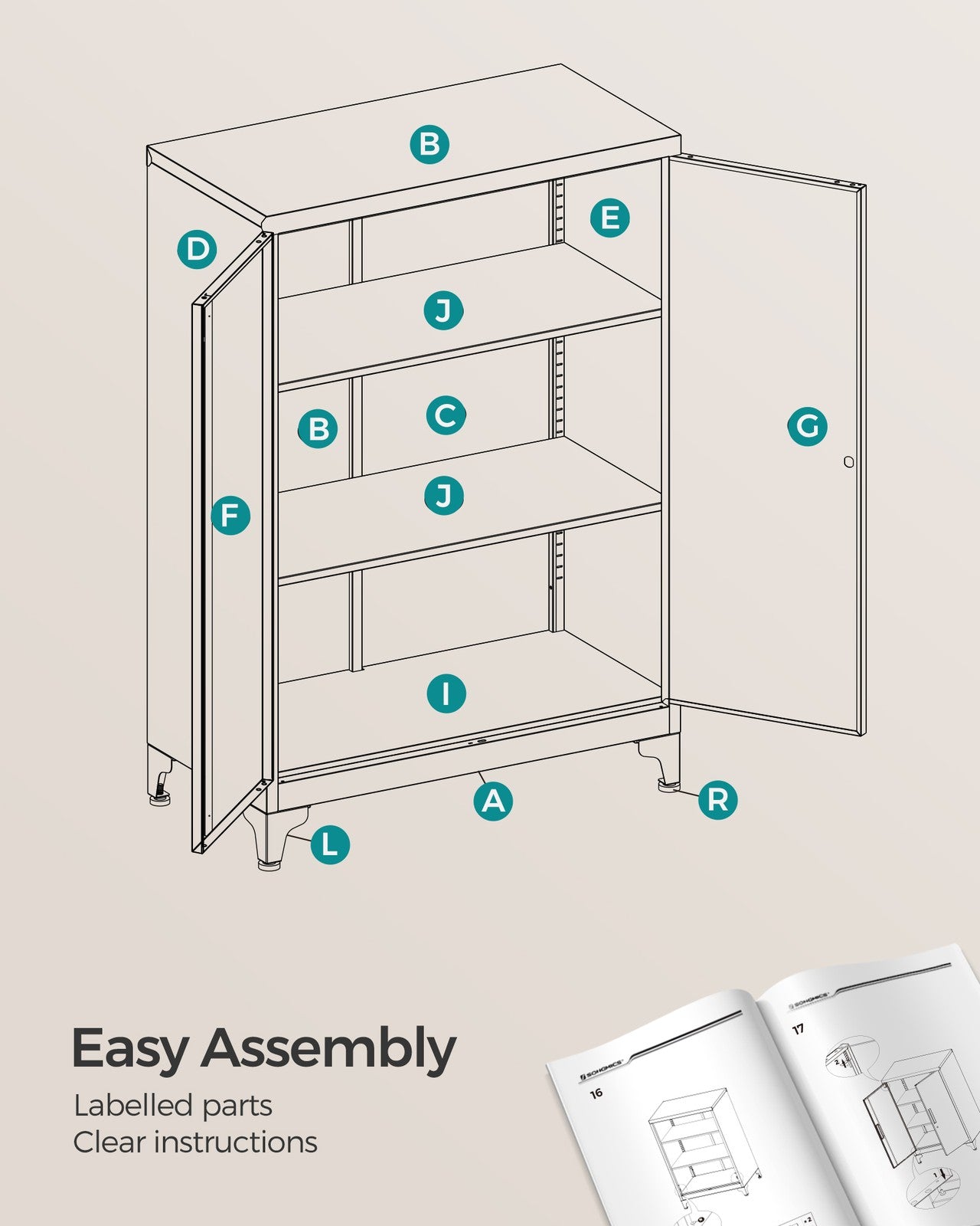 Multipurpose Steel File cabinet with Doors Ink Black - image 8