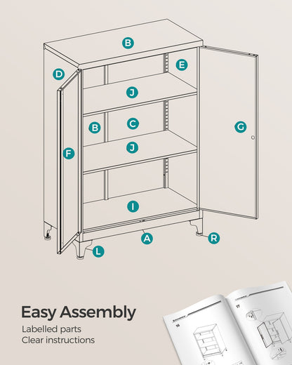 Multipurpose Steel File cabinet with Doors Ink Black - image 8