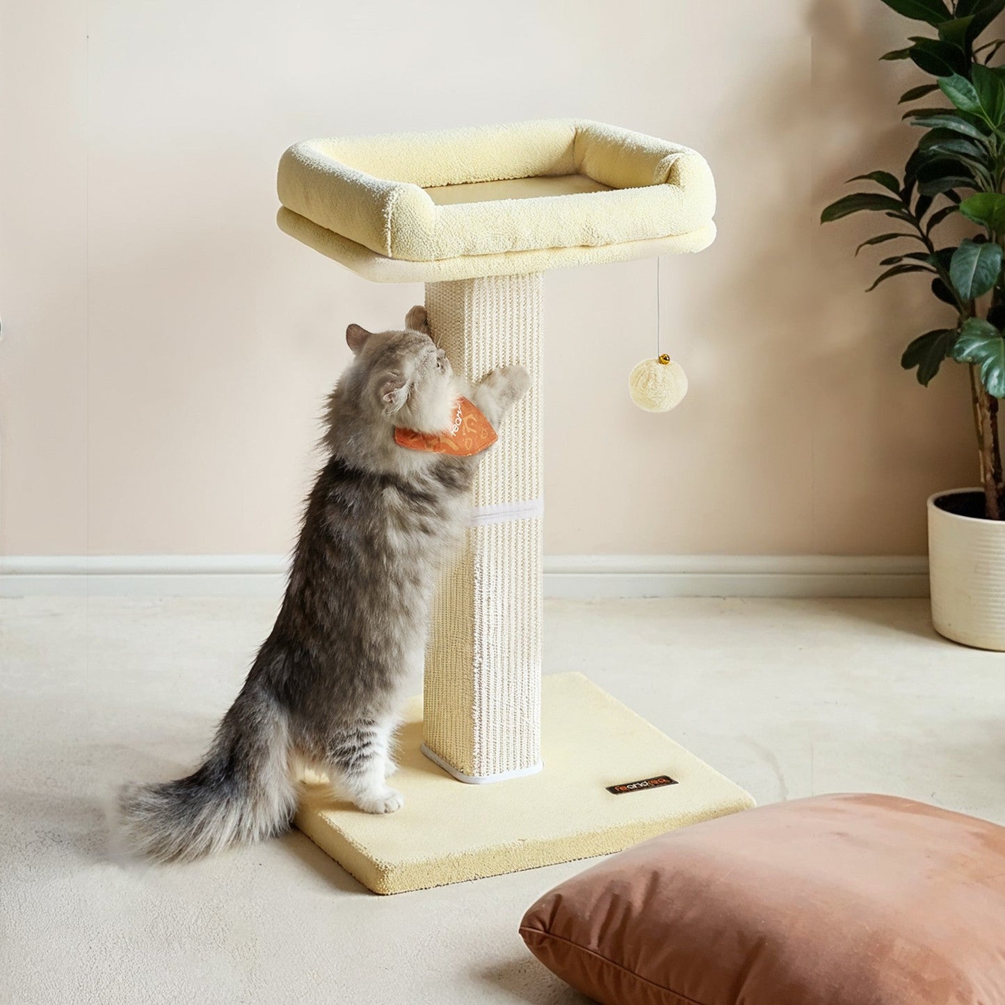 71 cm Scratching Post with Bed for Indoor Cats, Grey - image 9