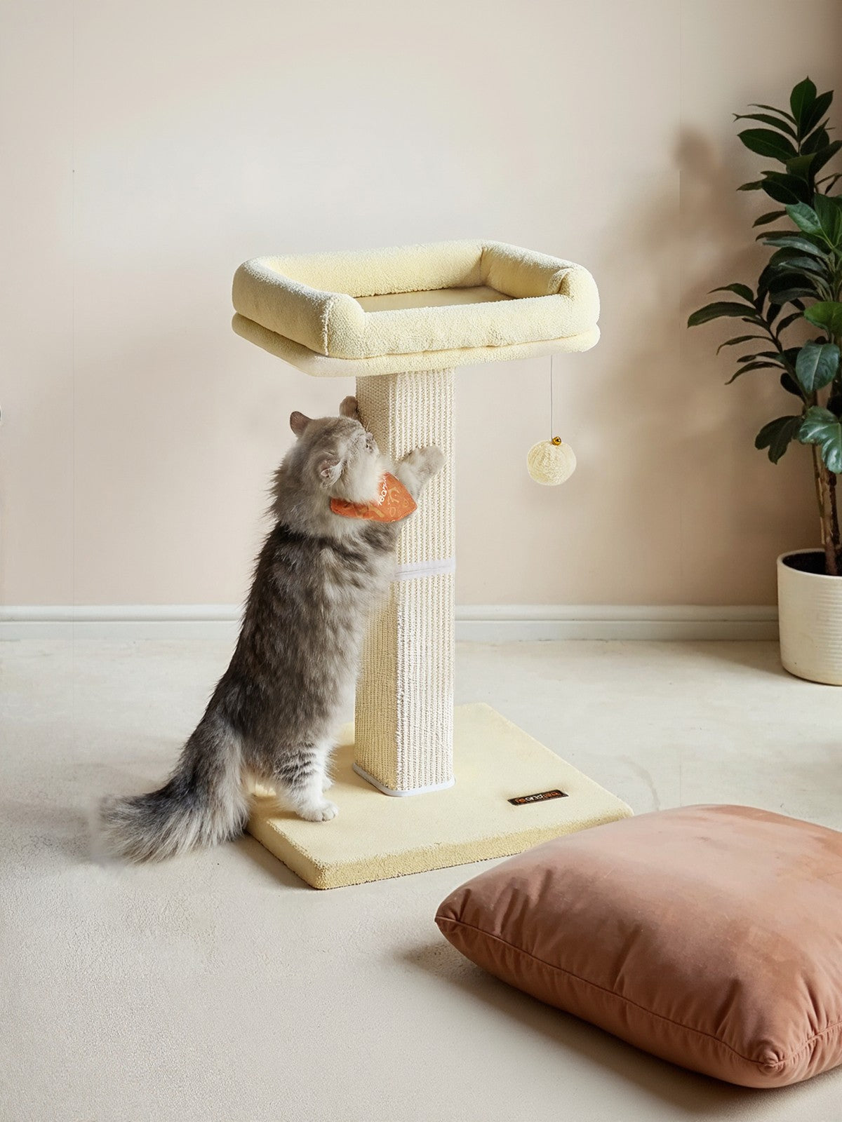 71 cm Scratching Post with Bed for Indoor Cats, Grey - image 10