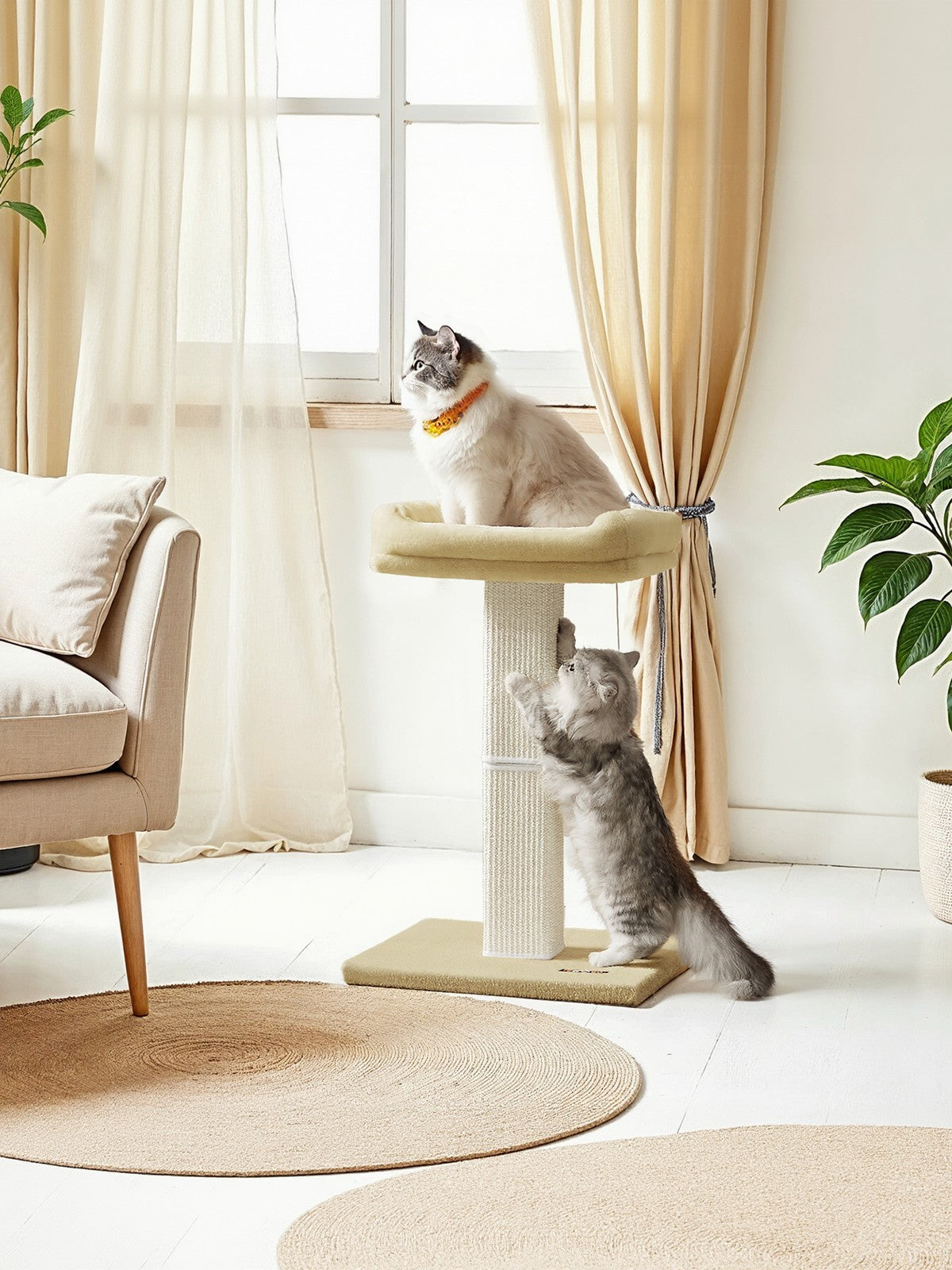 71 cm Scratching Post with Bed for Indoor Cats, Grey - image 11