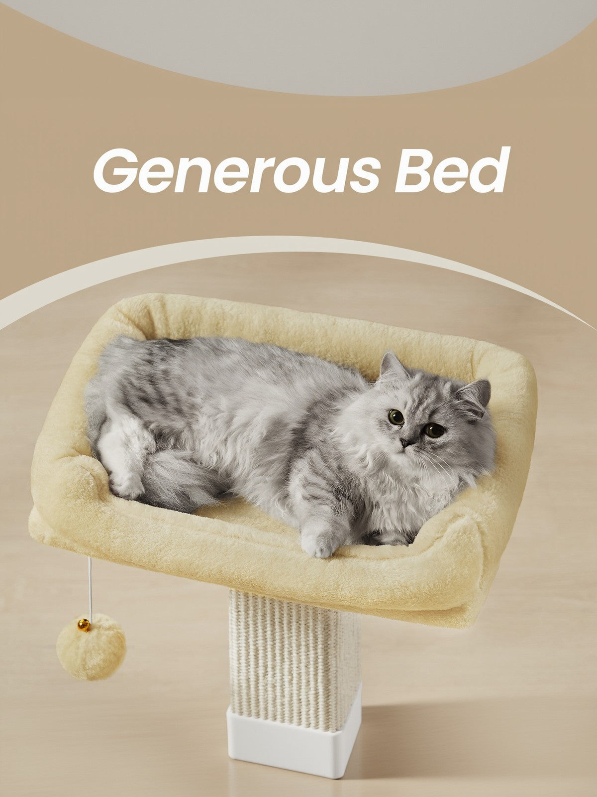71 cm Scratching Post with Bed for Indoor Cats, Grey - image 12