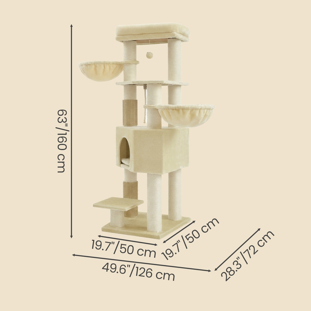 Large Heavy Duty Cat Condo with Sisal Posts, Grey and White - image 25