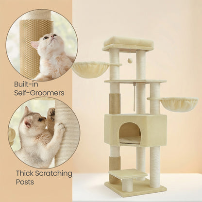 Large Heavy Duty Cat Condo with Sisal Posts, Grey and White - image 28