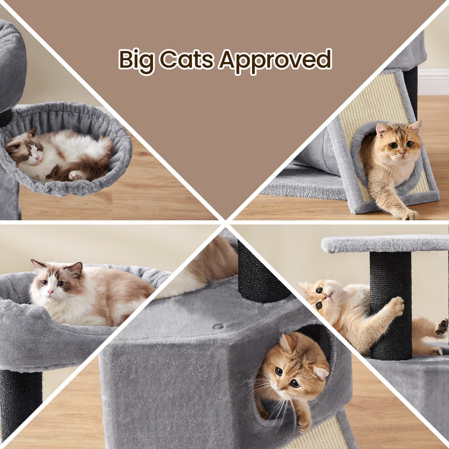 Large Cat Tree, Cat Condo with Scratching Post, Cave - image 3