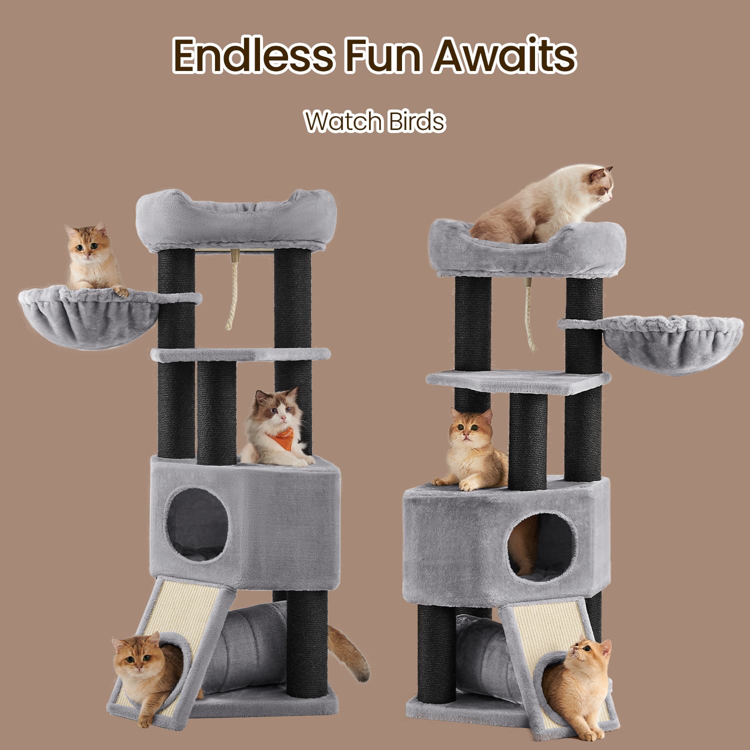 Large Cat Tree, Cat Condo with Scratching Post, Cave - image 4