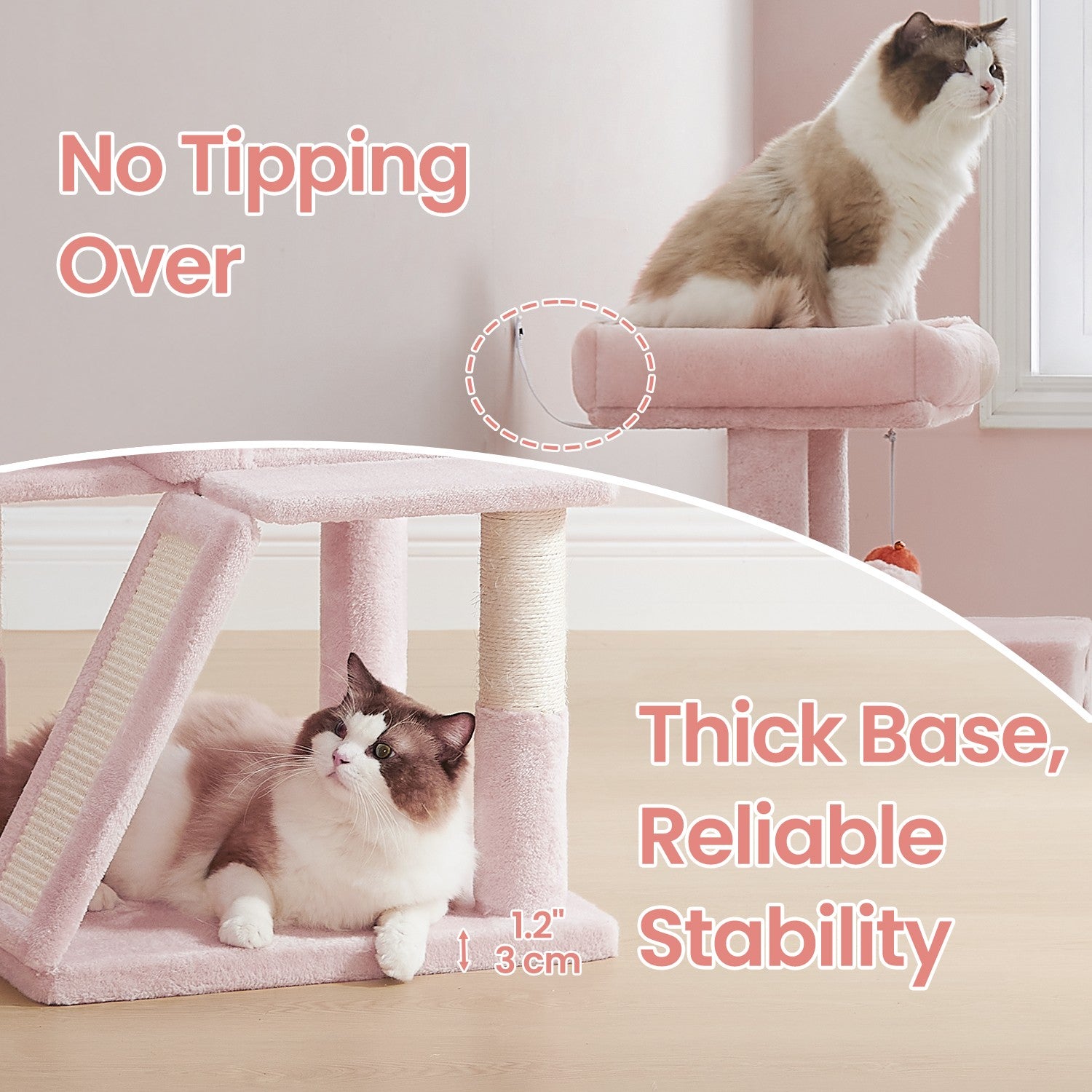 Small Cat Tree, Cat Tower with Widened Perch for Large Cats Indoor, Kittens - image 6