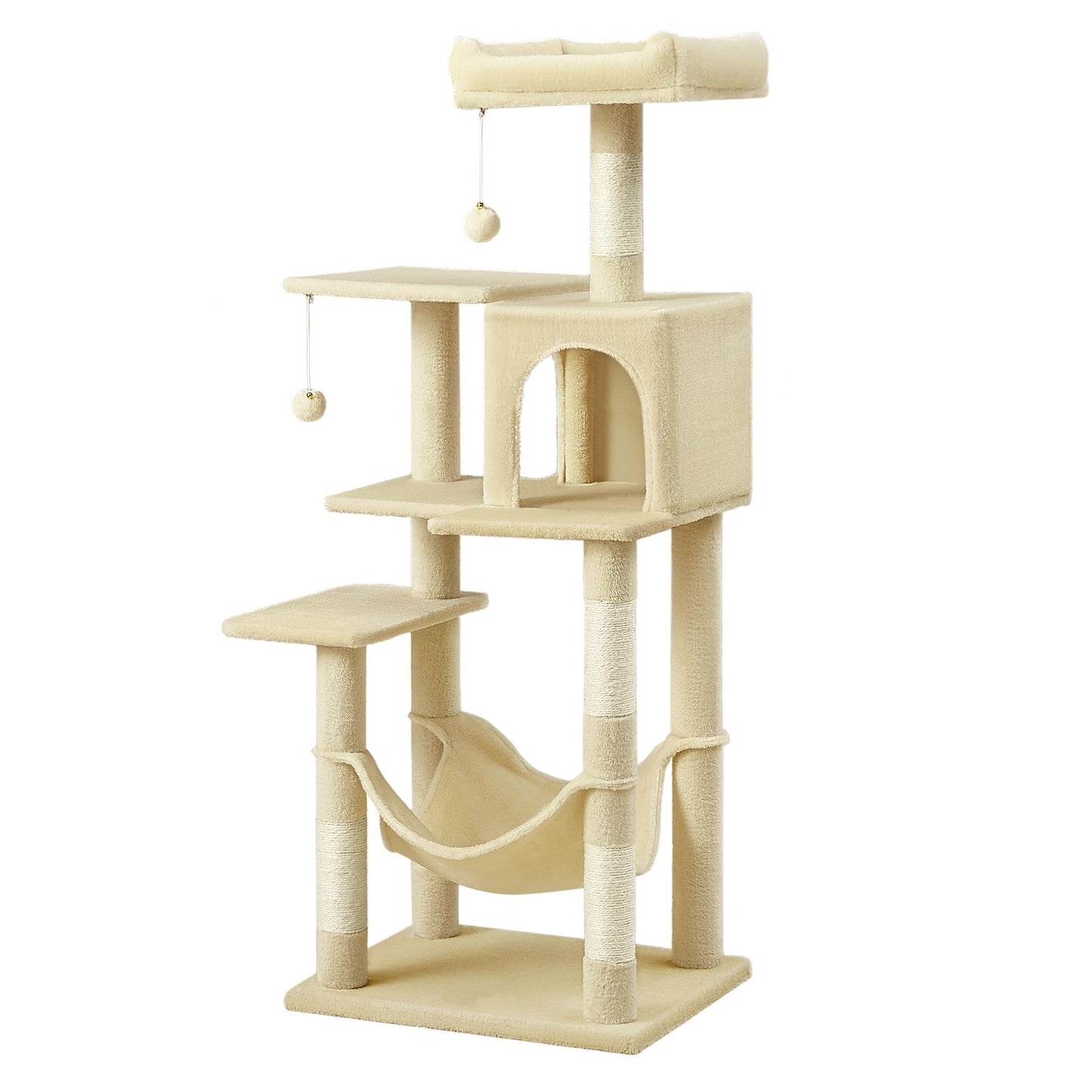 Multi-Level Cat Tree, Cat Tower Condo with 4 Scratching Posts, Hammock - image 12