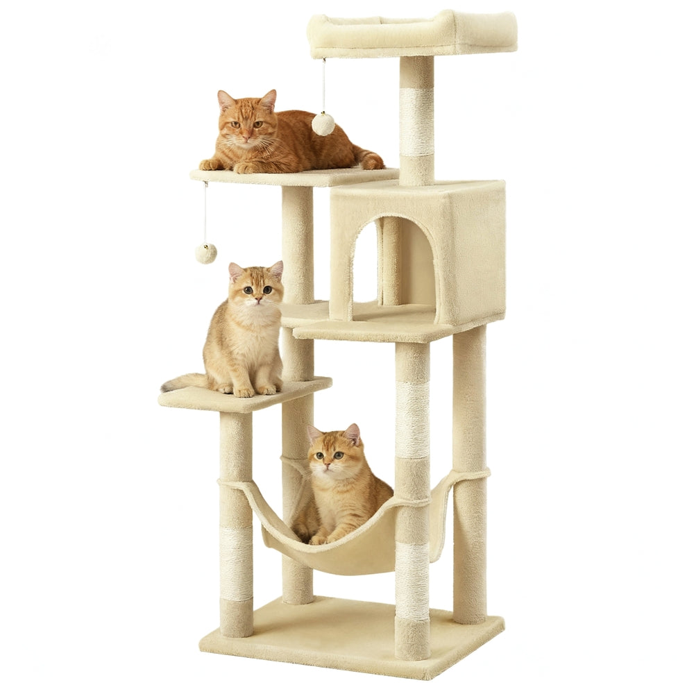 Multi-Level Cat Tree, Cat Tower Condo with 4 Scratching Posts, Hammock - image 13
