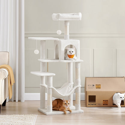 Multi-Level Cat Tree, Cat Tower Condo with 4 Scratching Posts, Hammock - image 19