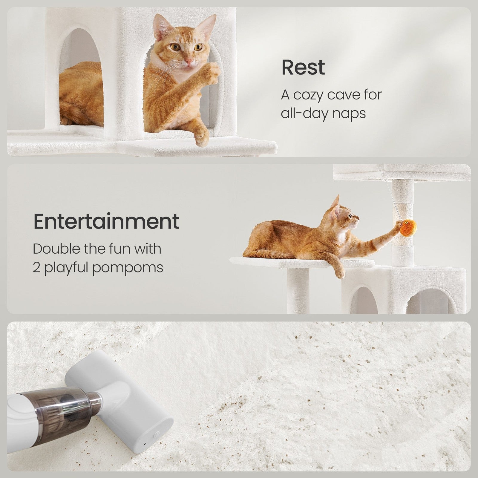 Multi-Level Cat Tree, Cat Tower Condo with 4 Scratching Posts, Hammock - image 22
