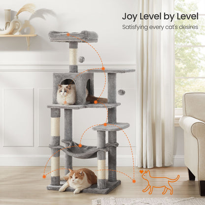 Multi-Level Cat Tree, Cat Tower Condo with 4 Scratching Posts, Hammock - image 26