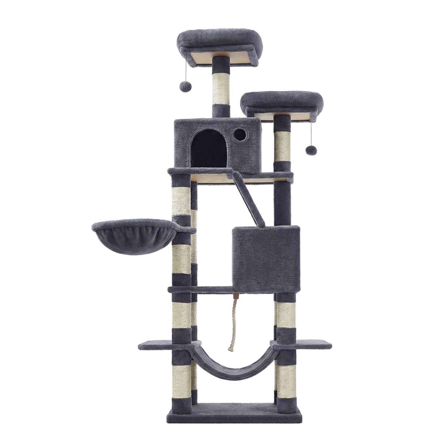 XL Cat Tree Tower for Multi-Cat Households, Dark Grey - image 82