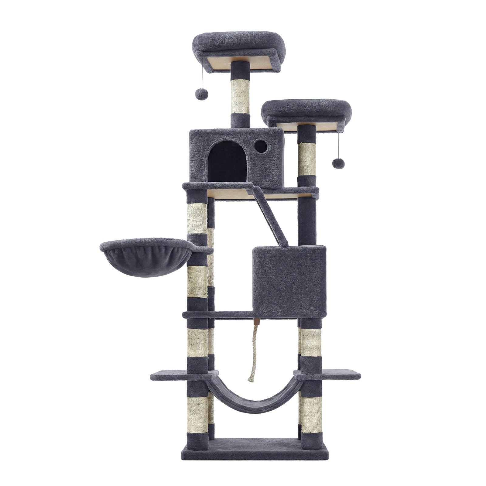 XL Cat Tree Tower for Multi-Cat Households, Dark Grey - image 82