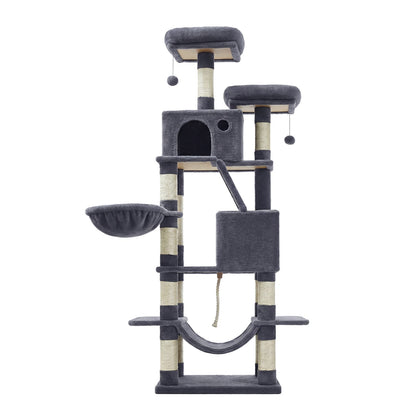 XL Cat Tree Tower for Multi-Cat Households, Dark Grey - image 82
