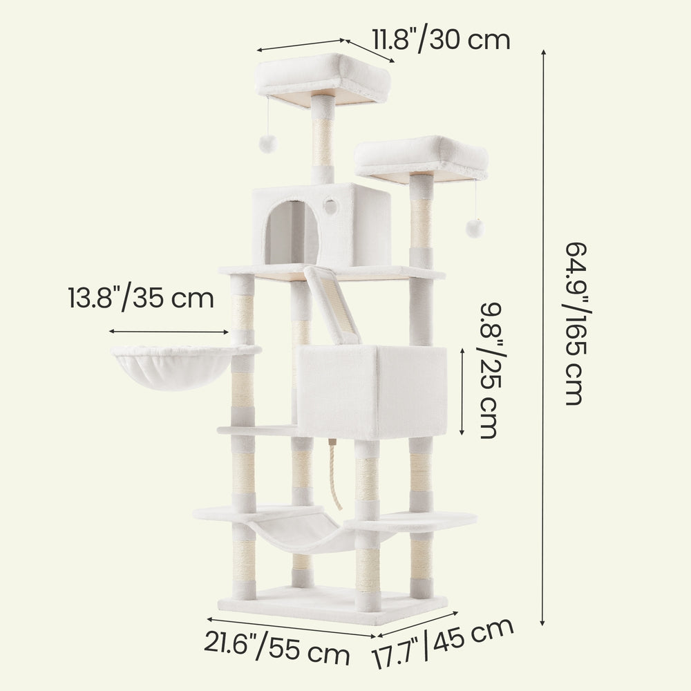 XL Cat Tree Tower for Multi-Cat Households, Dark Grey - image 69