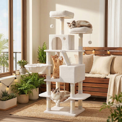 XL Cat Tree Tower for Multi-Cat Households, Dark Grey - image 70