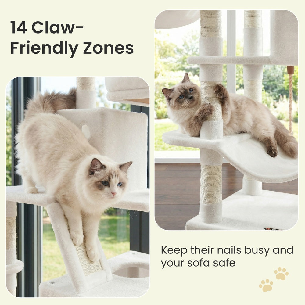 XL Cat Tree Tower for Multi-Cat Households, Dark Grey - image 73