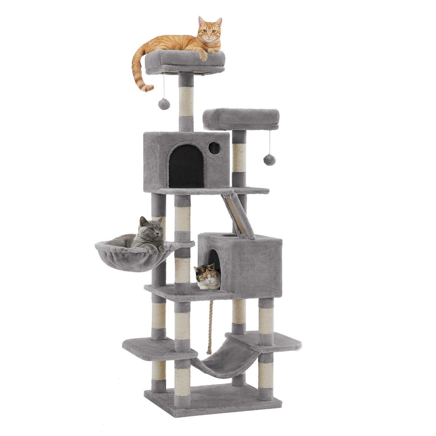 XL Cat Tree Tower for Multi-Cat Households, Dark Grey - image 59