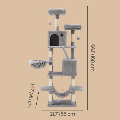 XL Cat Tree Tower for Multi-Cat Households, Dark Grey - image 60