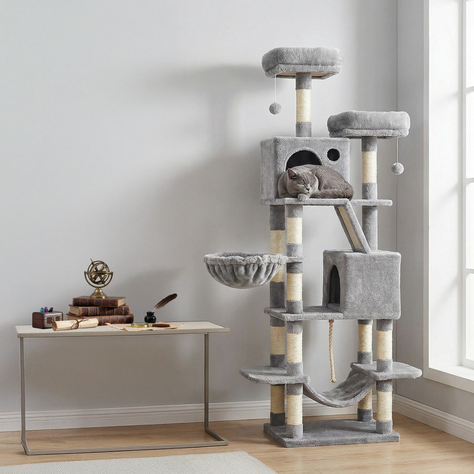 XL Cat Tree Tower for Multi-Cat Households, Dark Grey - image 61