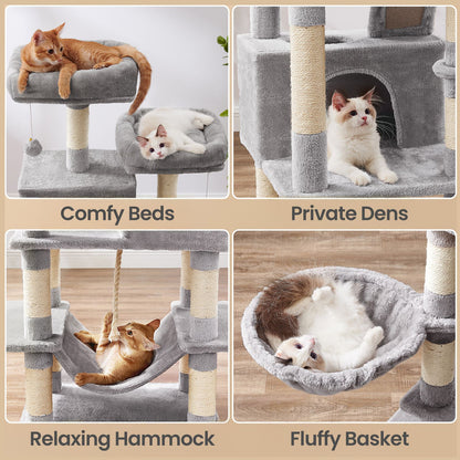 XL Cat Tree Tower for Multi-Cat Households, Dark Grey - image 64