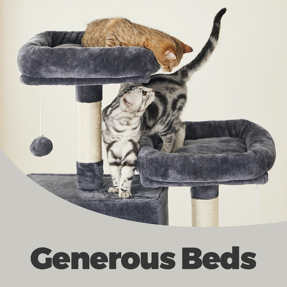 XL Cat Tree Tower for Multi-Cat Households, Dark Grey - image 4