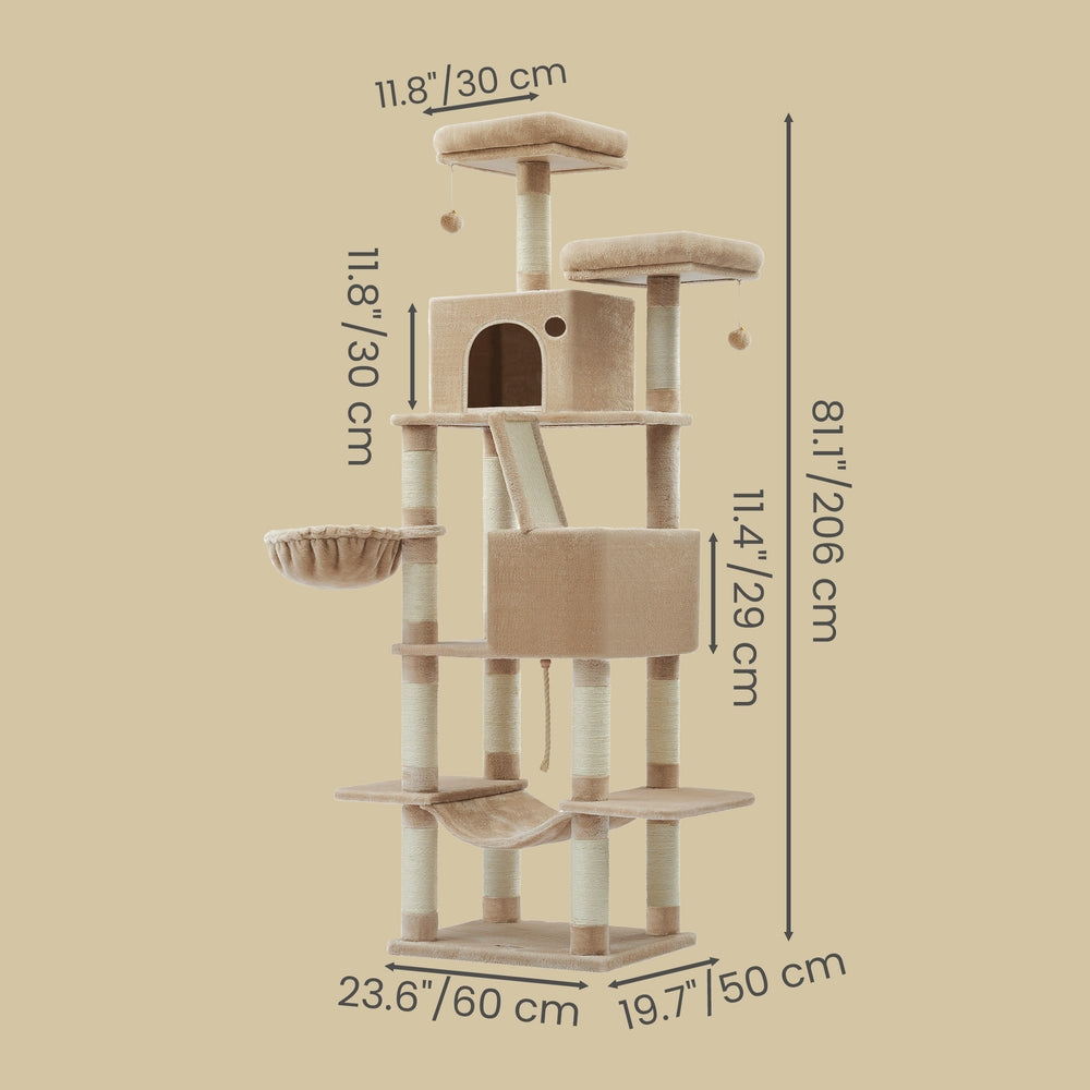 XL Cat Tree Tower for Multi-Cat Households, Dark Grey - image 51