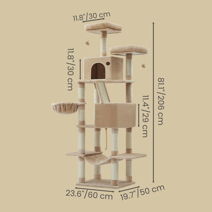 XL Cat Tree Tower for Multi-Cat Households, Dark Grey - image 51