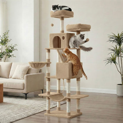 XL Cat Tree Tower for Multi-Cat Households, Dark Grey - image 53